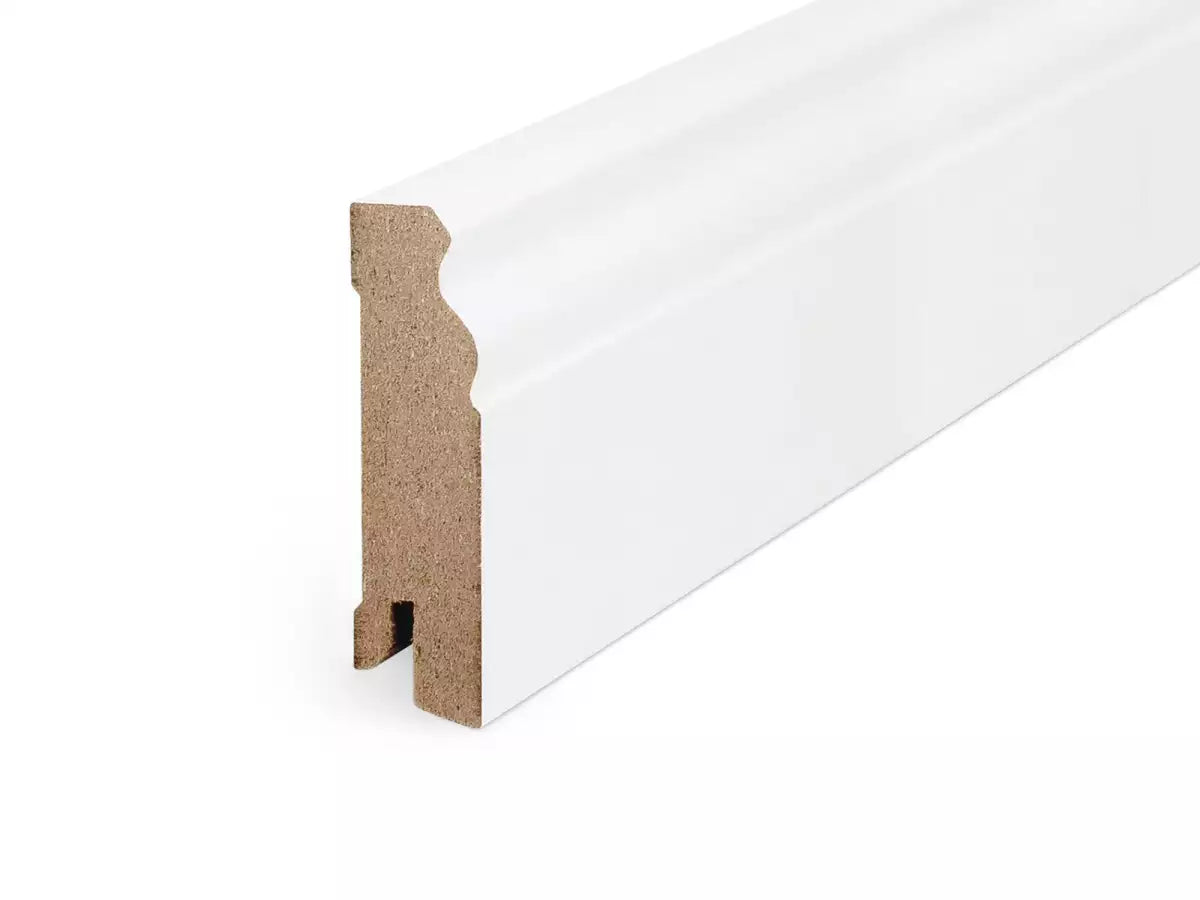 Fußleiste profiliert MDF weiß folienummantelt streichfähig 19x60x2400 mm