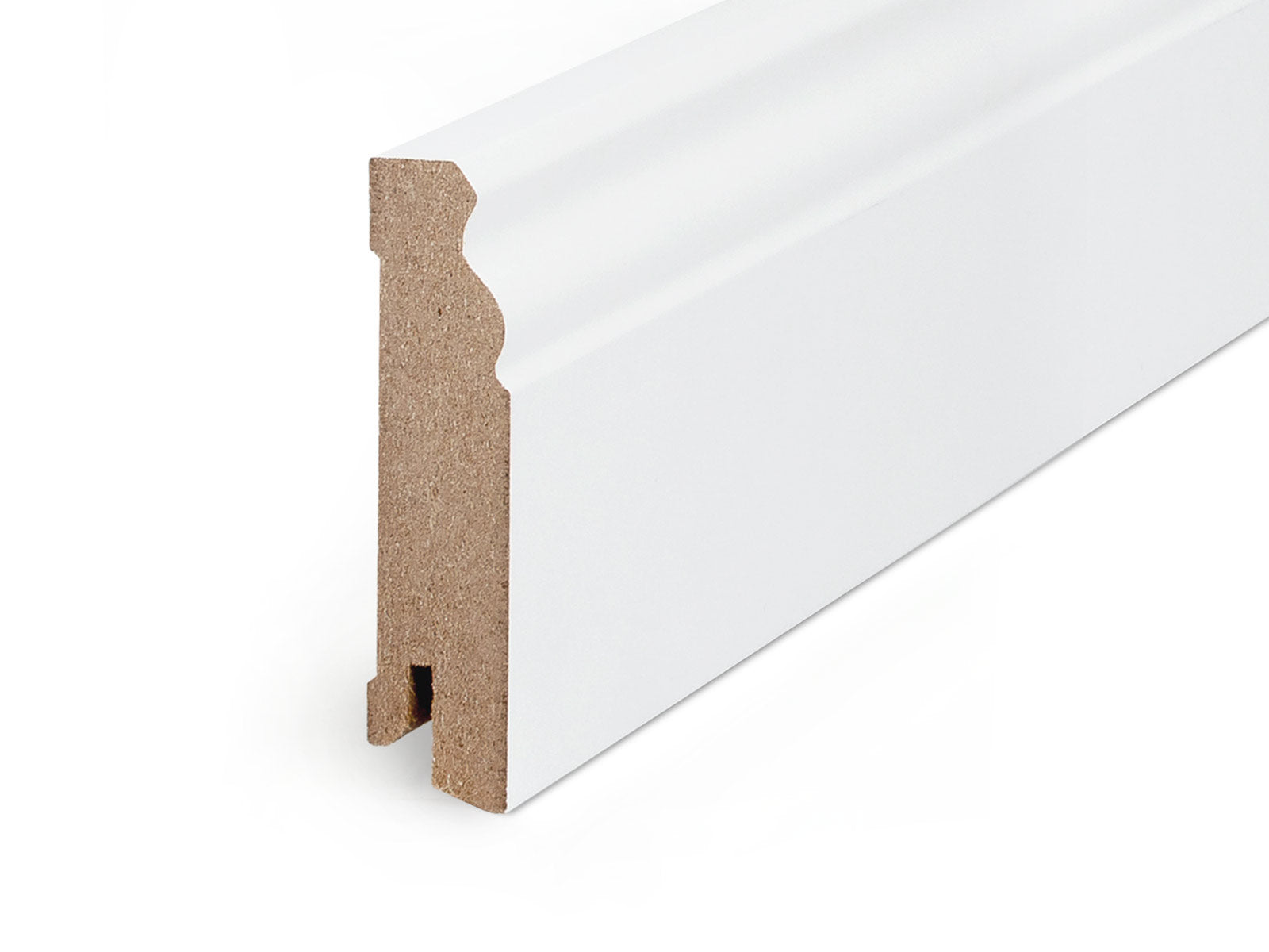 Fußleiste profiliert MDF weiß folienummantelt streichfähig 19x100x2400 mm