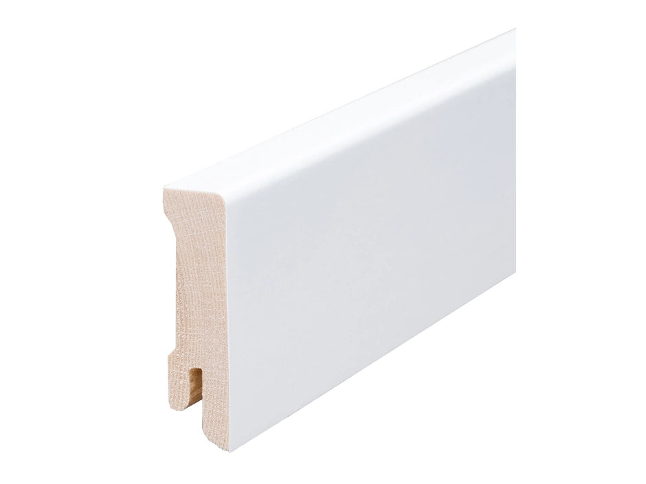 Fußleiste Modern MDF weiß folienummantelt 16x80x2400 mm ähnlich RAL 9003