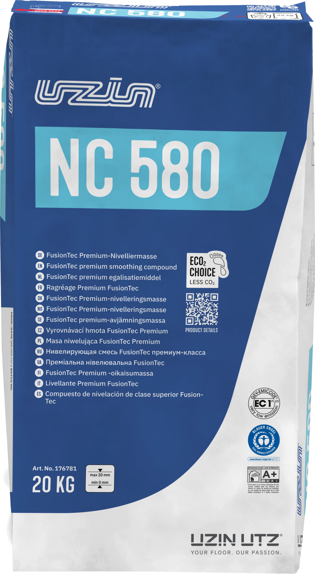 Uzin NC 580 FusionTec Premium-Nivelliermasse 20kg